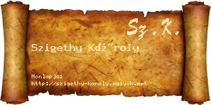 Szigethy Károly névjegykártya