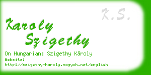 karoly szigethy business card